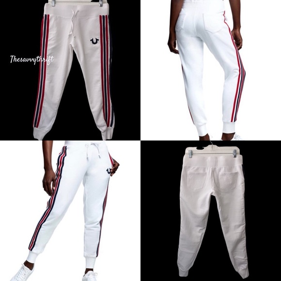 SOLD❣️True Religion Rainbow Multi Stripe Jogger Sweatpants - Picture 2 of 12